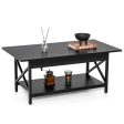 2-Tier Industrial Rectangular Coffee Table with Storage Shelf-Black Online Hot Sale