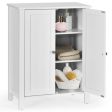 2-Door Bathroom Floor Storage Cabinet with Adjustable Shelf For Cheap