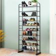 10-Tier Free-Standing Metal Frame Shoe Rack Online