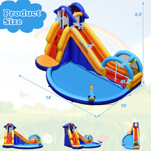 Inflatable Bouncy House with Slide and Splash Pool without Blower Online Hot Sale