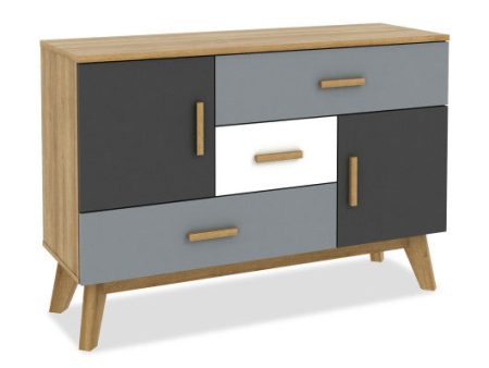 Free-standing Storage Floor Cabinet with 2 Doors and 3 Drawers Online Sale