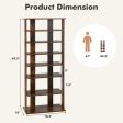 7 Tiers Vertical Shoe Rack for Front Door-Rustic Brown on Sale