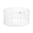 Adjustable  Panel Baby Safe Metal Gate Play Yard-White Discount