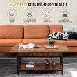 2-Tier Industrial Rectangular Coffee Table with Storage Shelf-Rustic Brown Online now