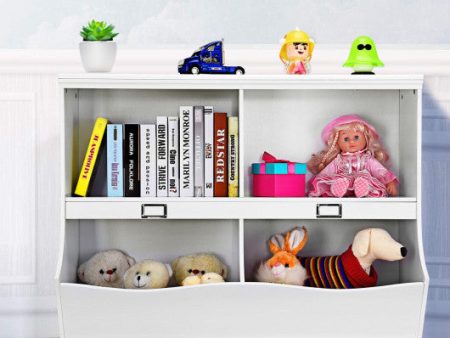 Kids Storage Unit Baby Toy Organizer Children Bookshelf Bookcase-White For Cheap