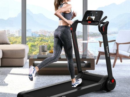 2.25 HP Electric Motorized Folding Running Treadmill Machine with LED Display-Black Fashion