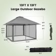 13 x 13 Feet Pop-up Instant Canopy Tent with Mesh Sidewall-Gray Online Hot Sale