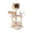 Multi-Level Cat Tree with Condo Hammock and Rotatable Hanging Balls-Natural Online now