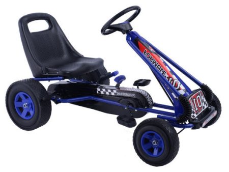 4 Wheels Kids Ride On Pedal Powered Bike Go Kart Racer Car Outdoor Play Toy-Blue Sale