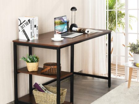 47  55  Computer Desk Office Study Table Workstation Home with Adjustable Shelf Coffee-M on Sale