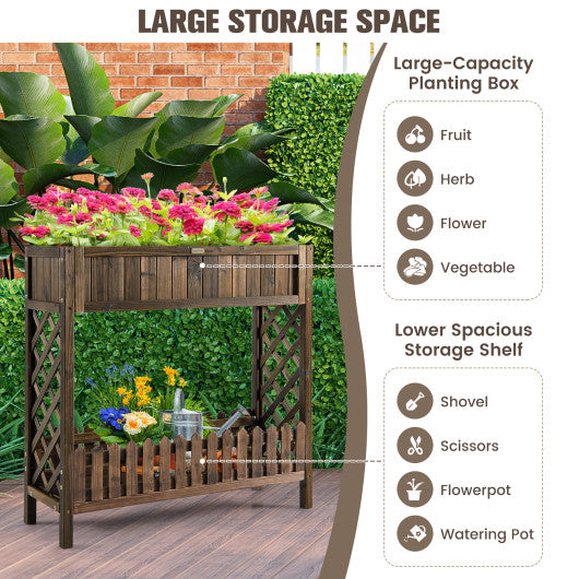 2-Tier Wood Raised Garden Bed for Vegetable and Fruit Discount