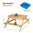 3-in-1 Kids Picnic Table Wooden Outdoor Water Sand Table with Play Boxes Hot on Sale