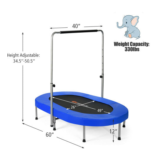 2-Person Foldable Mini Kids Fitness Rebounder Trampoline-Blue Hot on Sale