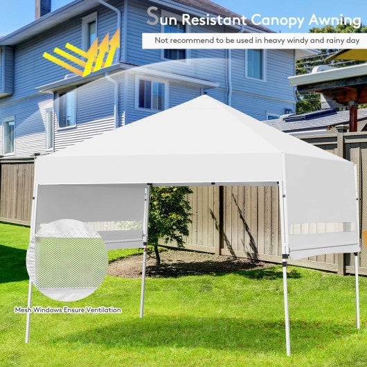 17 Feet x 10 Feet Foldable Pop Up Canopy with Adjustable Instant Sun Shelter-White Online now