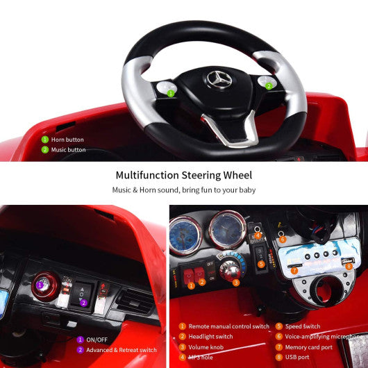 6V Mercedes Benz Kids Ride on Car with MP3+RC-Red For Sale