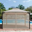 12’ x 10’Outdoor Double Top Patio Gazebo-Beige Supply