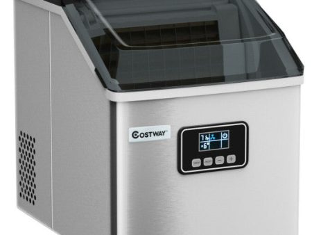 48 lbs Stainless Self-Clean Ice Maker with LCD Display For Cheap