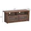 Wooden TV Stand with 2 Open Shelves and 2 Door Cabinets on Sale