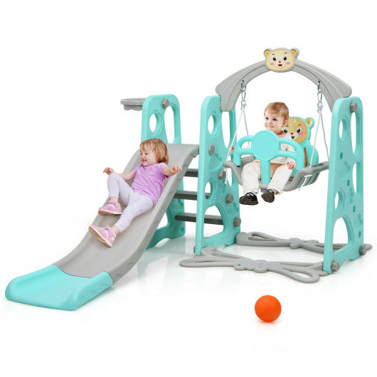 3 in 1 Toddler Climber and Swing Set Slide Playset-Green Online