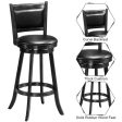 Set of 2 29 Inch Swivel Bar Height Stool Wood Dining Chair Barstool-Black For Cheap