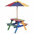 4 Seat Kids Picnic Table with Umbrella Sale