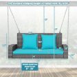 2-Person Patio PE Wicker Hanging Porch Swing Bench Chair Cushion 800 Pounds-Turquoise Supply