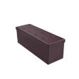 45 Inches Large Folding Ottoman Storage Seat - Brown Sale