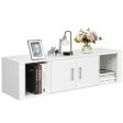 Wall Mounted Floating 2 Door Desk Hutch Storage Shelves-White Cheap