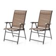 2 Pieces Outdoor Patio Folding Chair with Armrest for Camping Garden Online Sale