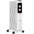 1500W Oil Filled Portable Radiator Space Heater with Adjustable Thermostat-White For Cheap