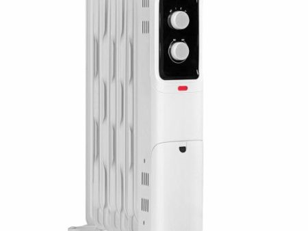 1500W Oil Filled Portable Radiator Space Heater with Adjustable Thermostat-White For Cheap