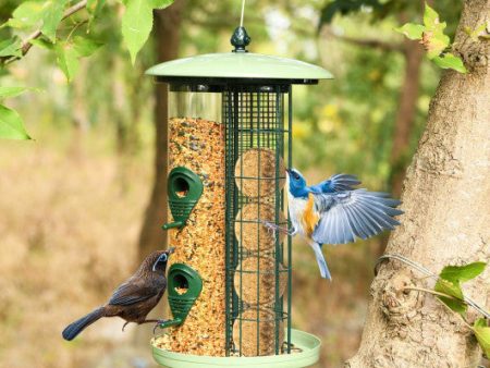 3-in-1 Metal Hanging Wild Bird Feeder with 4 Feeding Ports and Perches Sale