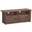 Wooden TV Stand with 2 Open Shelves and 2 Door Cabinets on Sale