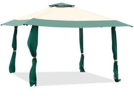 13 Feet x 13 Feet Pop Up Canopy Tent Instant Outdoor Folding Canopy Shelter-Green Hot on Sale