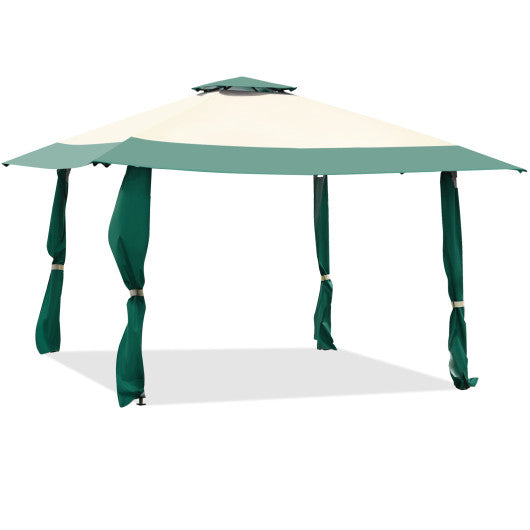 13 Feet x 13 Feet Pop Up Canopy Tent Instant Outdoor Folding Canopy Shelter-Green Hot on Sale