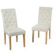 2 Pieces Tufted Dining Chair Set with Adjustable Anti-Slip Foot Pads-Beige For Cheap