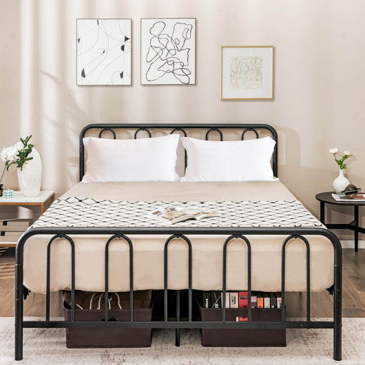 Full Queen Size Metal Bed Frame with Headboard and Footboard-Queen Size Hot on Sale