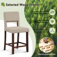 2 Piece Bar Chair Set with Hollowed Back and Rubber Wood Legs-Beige Online