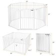 Adjustable  Panel Baby Safe Metal Gate Play Yard-White Discount