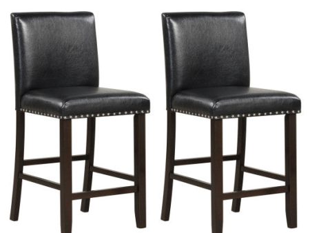 Set of 2 PVC Leather Bar Stools with Back for Kitchen Island Online Hot Sale