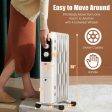 1500W Oil Filled Portable Radiator Space Heater with Adjustable Thermostat-White For Cheap