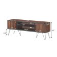 Retro Modern TV Stand with 6 Metal Legs for TVs up to 65 Inch with 2 Cable Holes Fashion