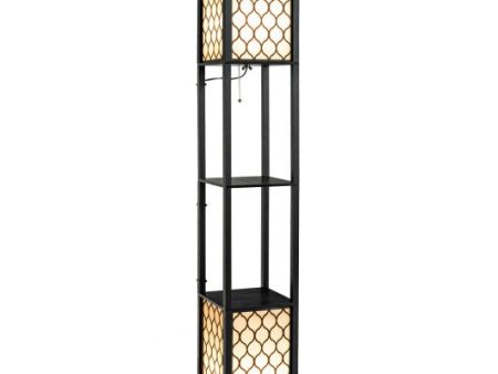 Modern Shelf Freestanding Floor Lamp with Double Lamp Pull Chain and Foot Switch Online now