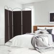 6.2Ft Folding 4-Panel Room Divider for Home Office Living Room -Brown Fashion