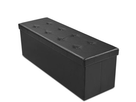 45 Inches Large Folding Ottoman Storage Seat-Black Online now