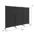 3-Panel Room Divider Folding Privacy Partition Screen for Office Room-Black Hot on Sale