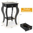 2-Tier End Table with Drawer and Shelf for Living Room Bedroom-Black Online now