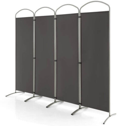 6.2Ft Folding 4-Panel Room Divider for Home Office Living Room -Gray Online Sale