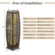 2 Pieces Solar-Powered Square Wicker Floor Lamps with Auto LED Light-Brown Supply