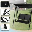 2-Seat Outdoor Canopy Swing with Comfortable Fabric Seat and Heavy-duty Metal Frame-Black Online